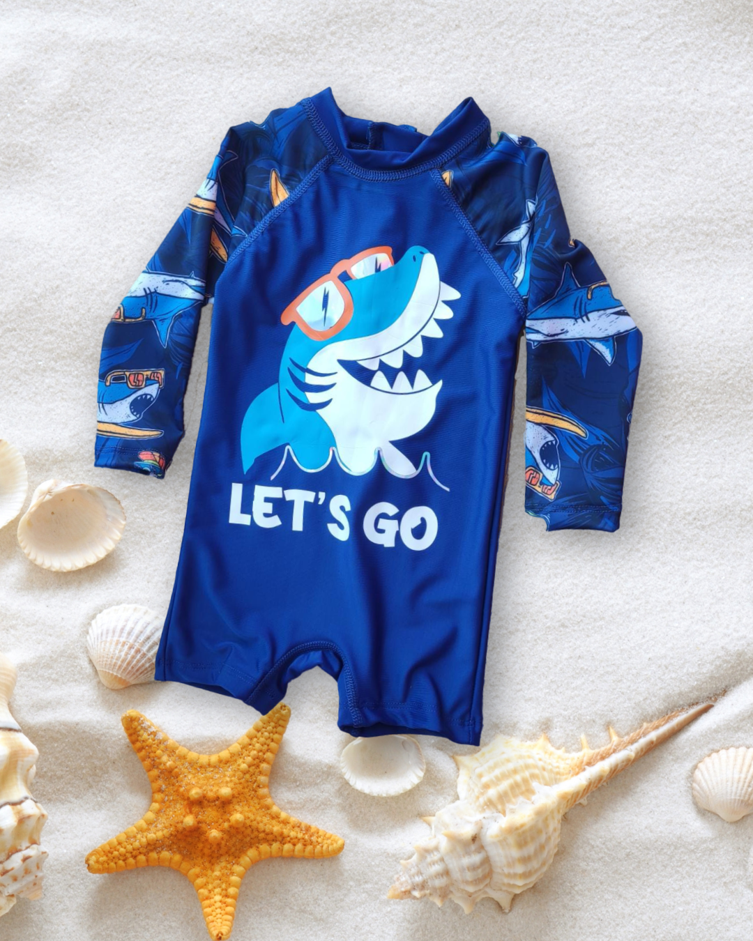 Sharky manga larga protección solar niños
