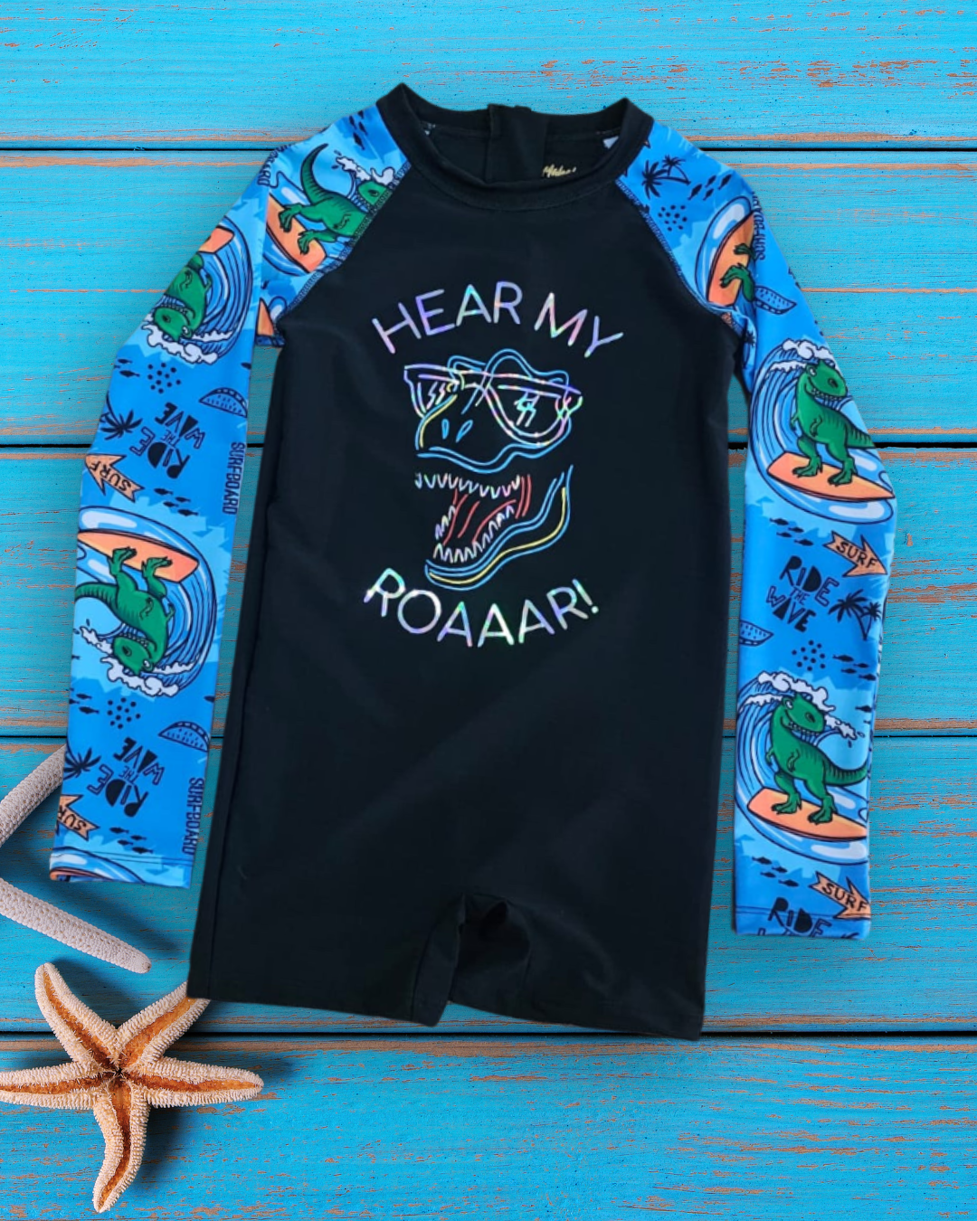 Sharky manga larga protección solar niños tornasol