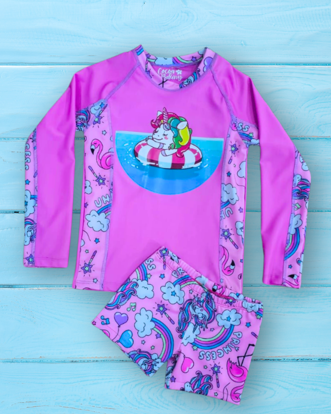 Conjunto playera manga larga protección solar niñas