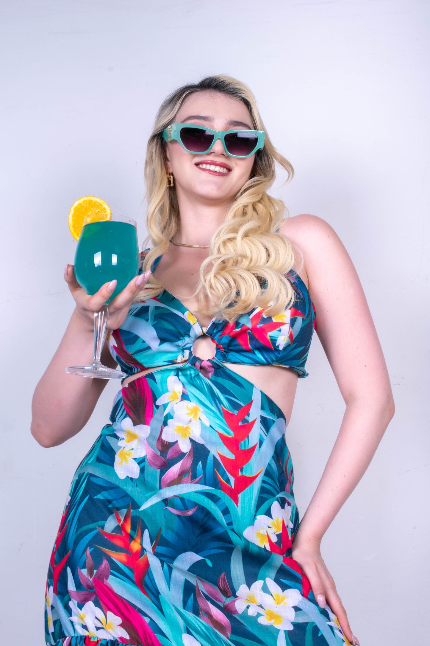 Vestido fresco de lino – Litibú Tropical Blue