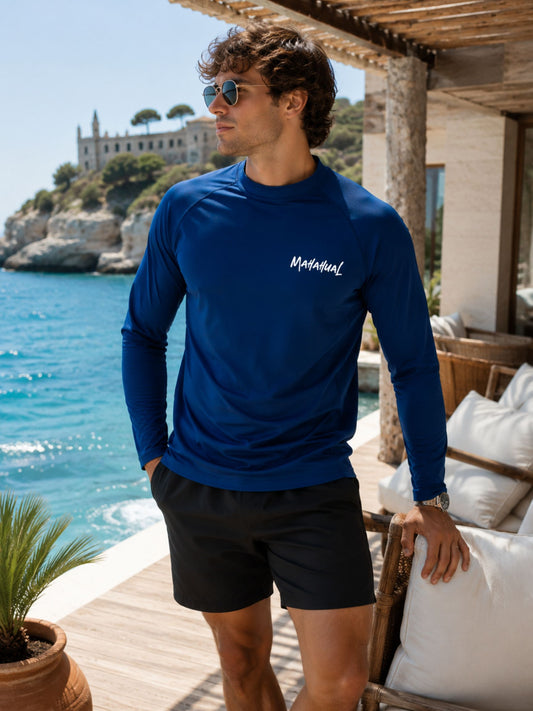 Playera UPF50+ Protección Solar hombre Rashguard azul rey