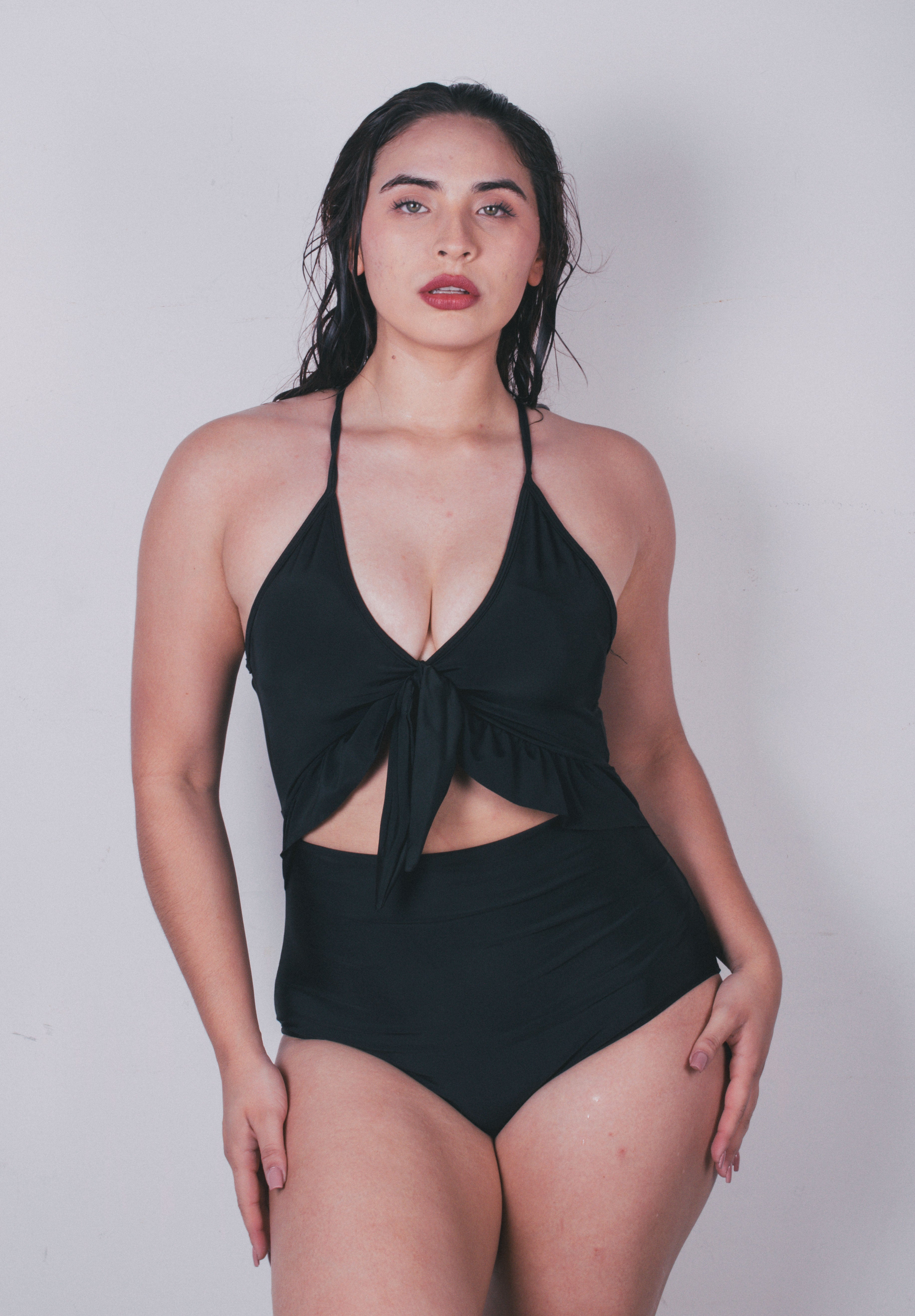 Bacalar traje de baño completo efecto push up natural - Negro