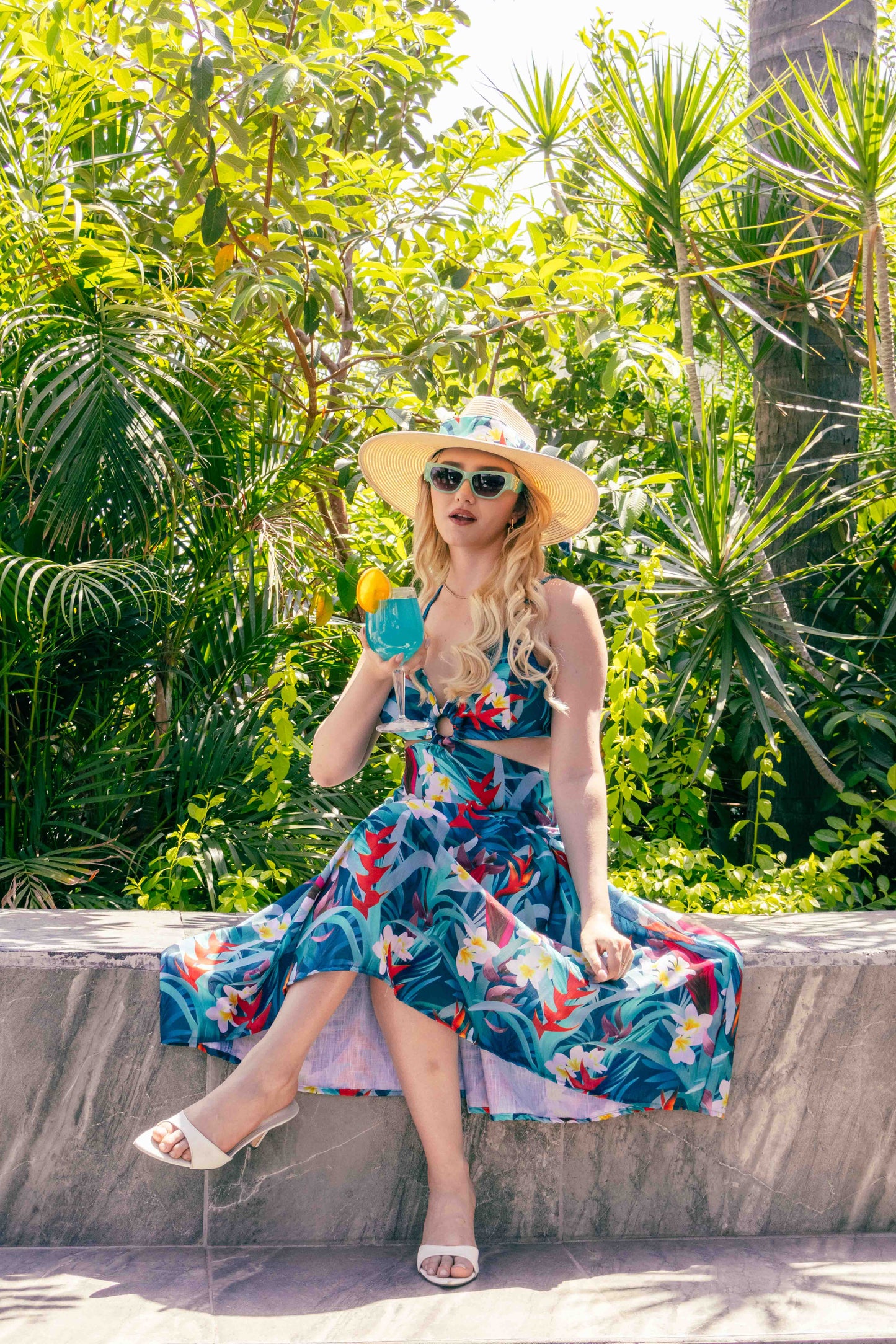 Vestido fresco de lino – Litibú Tropical Blue